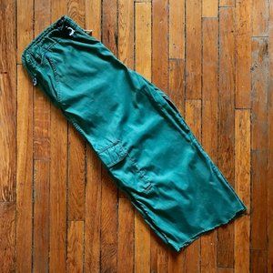 Vintage 90s Kik Wear Biochemical Exploration Mens Teal Green Blue Wide Leg Pants